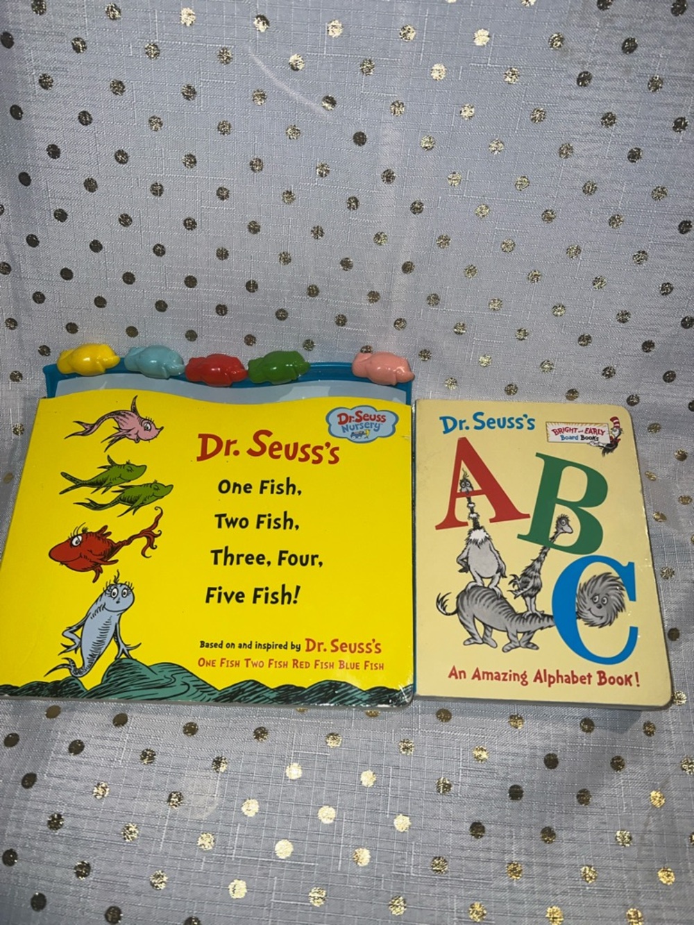 Dr. Seuss Yellow One Fish Two Fish Board Book with Colorful Fish Tabs